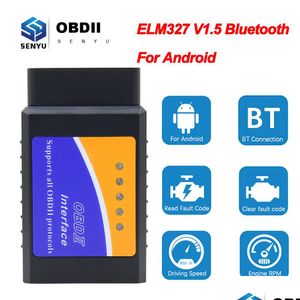 Les lecteurs de code Scan Tools Elm 327 V1.5 OBD2 Bluetooth Scanner pour Android ELM327 ODB2 Reader OBD 2 Tool de diagnostic de voiture 1.5 Drop délivre DH6QI