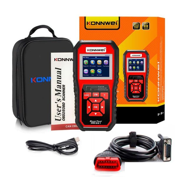 Lectores de código Herramientas de escaneo Konnwei Obd2 Escáner de diagnóstico de automóvil Herramienta de diagnóstico de motivo Obd Odb2 Comprobar motor Kw850 Entrega directa Mobi Dhoks