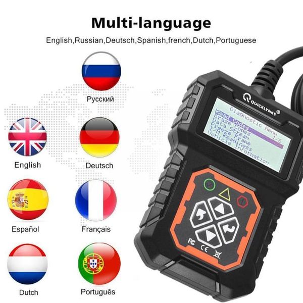 Lecteurs de code Outils d'analyse Multi 7 Langues Tous Obd2 /eobd Readems309 Scanner automobile professionnel R Obdii Outil Analyseur de diagnostic Fu