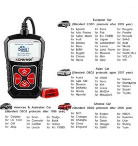 Lectores de código Escaneo de escaneo Universal Konnwei KW310 Escáner OBD2 para Auto OBD 2 Car Diagnostic Tool Automotive Russian17778291