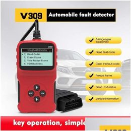 Lecteurs de code Outils d'analyse V309 Obd2 Obdii Auto Car Diagnostic Scanner Handheld Fault Reader Repair Tool Universal Drop Delivery Auto Dhv1Y