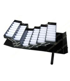 gecodeerd slot Opvouwbare Lenzenvloeistof Brillen zonnebril accordeon Koffer Display uitschuifbare korte etui Ruimte voor 64 stuks brillen5040075