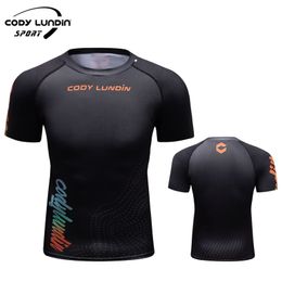 Cody Lundin Lafrio Men's Rashguard grappling Custom Logo Tee Shirt Brazil Sport Bjj Nouveau ordre T-shirt Male Gym MMA Vêtements