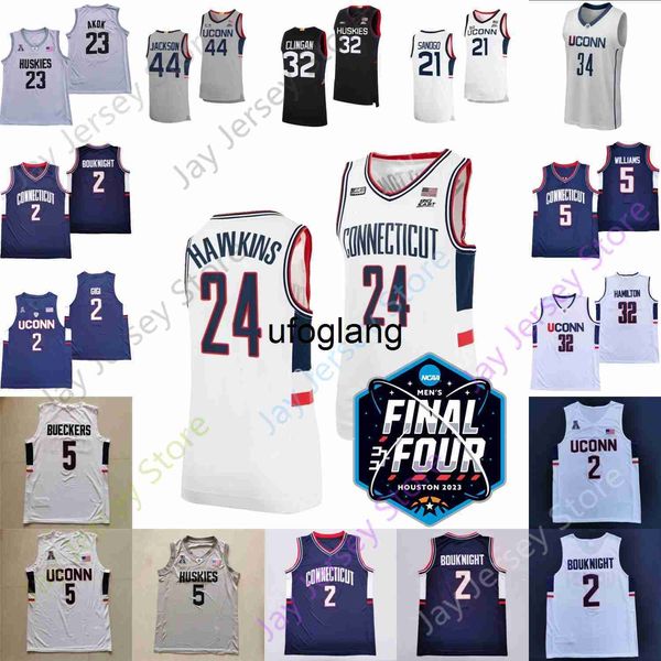 coe1 2023 Final Four 4 Jersey Connecticut UConn Huskies Baloncesto NCAA College Adama Sanogo Paige Bueckers Hawkins Tristen Newton Alex Karaban Clingan Walker Alle