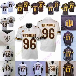 coe1 Maillot de football du Wyoming Collège NCAA Josh Allen Andrew Peasley Titus Swen Joshua Cobbs Gibbs Godbout Joey Braasch Xazavian Valladay Bertagnole