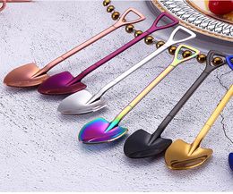 Coffe Spade Spoon Fork Food Grade 304 Roestvrijstalen koffielepel Roerende lepels Home Kitchen Dineren Flatware TACLEWARE FORKS DR4811959