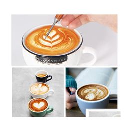 Coffee Art naalden roestvrij staal latte pl bloem naald professional barista cappuccino espresso decoreren pen café coffeeware dr dh568