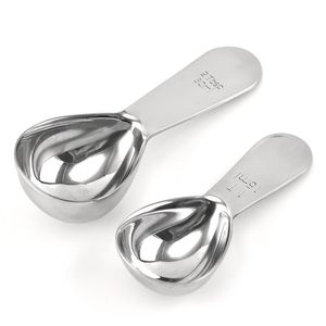 Cuillère à cuillère à poudre de grains de café - 15g / 0,53 oz 10g / 0,35 oz Outils de mesure de cuisine en acier inoxydable pour le thé au café