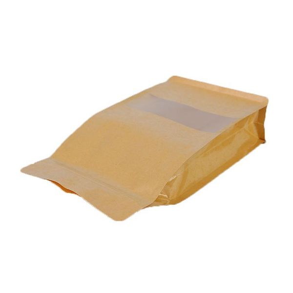 Bolsa de embalaje octogonal para embalaje de galletas, pan, granos de café, aperitivos de té, papel kraft, material personalizado de calidad alimentaria