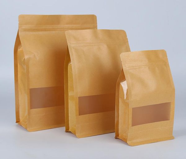 Granos de café Pan, galletas, embalaje, bolsa de embalaje octogonal, bocadillos para té, papel kraft, bolsas de paquete de material de calidad alimentaria personalizadas 3934213