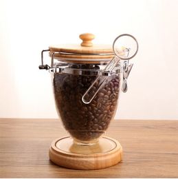 Pot de grains de café, boîte de lait en poudre, réservoir en plastique transparent pour aliments, grandes boîtes de thé