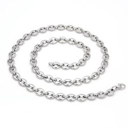 Chaîne à maillons en grains de café 7 4MM, collier pour hommes, corde en acier inoxydable, colliers à la mode Hip hop pour hommes, bijoux 267y