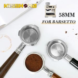 Koffie Bodemloze Filterhouder 58mm 3 Oren handvat Houder Voor Barsetto Rvs Espresso Accessoires Barista Gereedschap Gift 240328