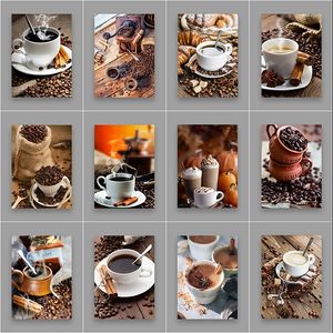 Coffee Canvas Painting Coffee Latte Posters and Prints Bars Wall Sticker Printings for Home Restaurant Decoratie Woo