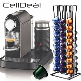 Porte-capsules de café pour 60 capsules Nespresso, support de tour en métal, support de dosettes de stockage de capsules, support de dosettes de café pratique Y1116