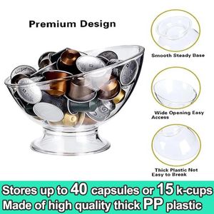 Porte-capsules de café pour porte-capsules Nespresso Transparent pour K Cup Bar rangement de table créativité café bol à salade 240307