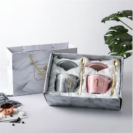 Taza de café marmling creative nordic cerámica copa de boda 301-400ml flamingo regalo de boda fortalecer la porcelana 2019 new195w
