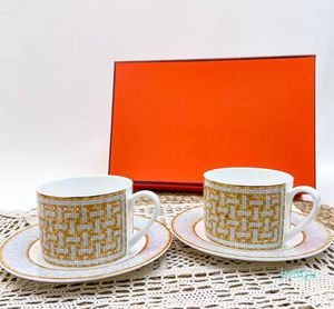 Koffie bekers schotels Drinkware Kitchen Dineer Bar Home Classic Bone China Cup en Saucer keramische koffieset porselein