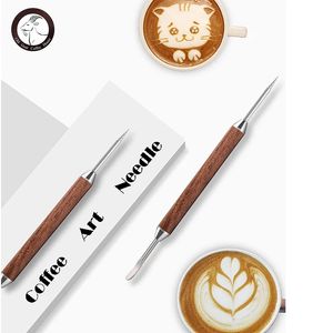 Décoration de café Latte Art Tamper Needle Need Quality Fancy Fancy Coffee Stick Kitchen Tools Trayer Flower Needle