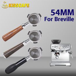 Filtros de café Portafiltro sin fondo de café de 54 mm para Sage Breville 870 878 880 Cesta de filtro Reemplazo de la máquina de espresso Barista Accesorios 230718