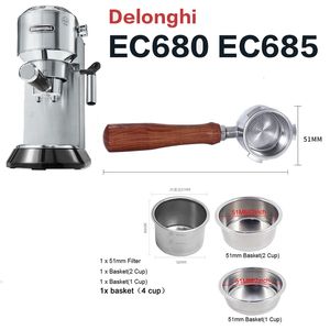 Koffiefilters bodemloze portafilter 51 mm voor Delonghi EC680 EC685 vervangende filtermand espressomachine accessoire barista gereedschap 230826