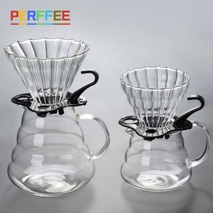 Koffiefilters Druppelaar Borosilicaatglasfilter voor het overgieten van Barista-brouwen Transparante herbruikbare trechter 230826