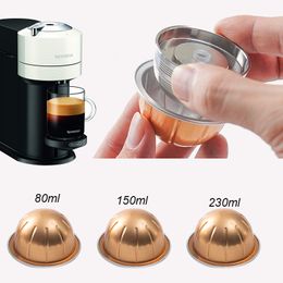 Koffiefilters alleen voor gebruik met Nespresso Vertuo Volgende Vertuoline herbruikbare roestvrijstalen capsule Refilleerbaar filter Originele pod 230331