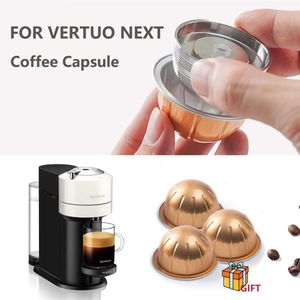 Koffiefilters Herbruikbare roestvrijstalen capsulecapsule voor Nespresso Vertuo Next Vertuoline Hervulbare koffiefilter met originele pads 230704