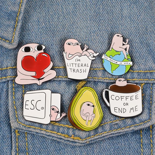 Café Fruits Tasse Mignon Petit Drôle Émail Broches Broches pour Femmes De Noël Demin Chemise Décor Broche Pin Métal Kawaii Badge Bijoux De Mode