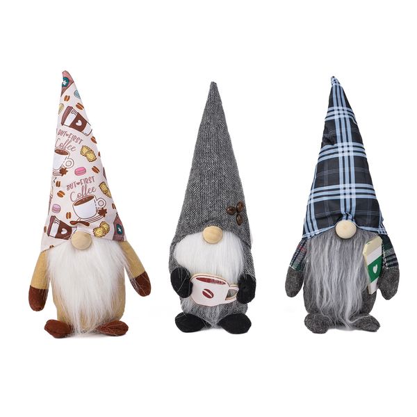 Café Gnome Bar Décoration Plaid Suédois Tomte Poupée Cadeau Scandinave Figurine En Peluche Ferme Décor À La Maison XBJK2109