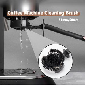 Koffieslinderborstels 5158 mm Espresso Machine Reinigingsborstel Vervangbare kopmaker Café Cleaner Brewing Tool 230327