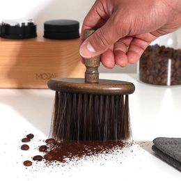 Brosses de moulin à café en bois, brosse de nettoyage de poudre de café, brosse de nettoyage de Machine à café, poils, outils de comptoir de barre Q822