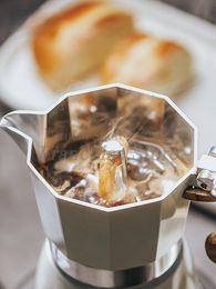 Cafetière cafetière Percolateur Pot top pot octogonal Pot en aluminium pour tasse de café de café