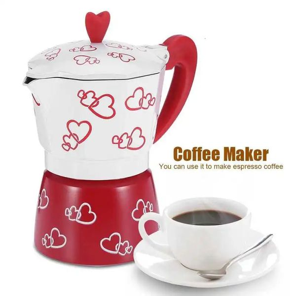 Cafetière Moka Pot Aluminium Type italien Espresso Coffee Stovetop pour le bureau à domicile café Kettle Hand Pot café 240411