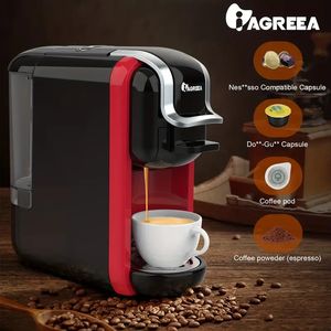 Cafetière à usage unique, HiBREW Machine à expresso 5 en 1 pour dosettes, Kcup*/Nes* Original/DG*/ESE Pod/Espresso Poudre compatible, Mode froid/chaud