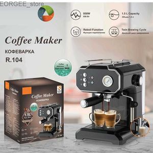 Koffiezetapparaten 1.5L espressomachine met melkschuim huishouden klein automatisch elektrisch koffiemachine commerciële stoom y240403