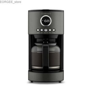 Cafetières 12 tasse de café machine à café goutte à café automatique en acier inoxydable noir y240403