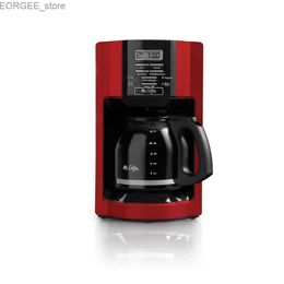 Koffiezetapparaten 12 kopje programmeerbaar koffiezetapparaat snel brouwen Red Coffee Machine Y240403