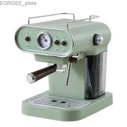 Caféraux 15Bar Machine à café électrique italien Machine à expresso Machine rétro Semi-automatique Cappuccino avec congélateur à lait à vapeur 1050W Y240403