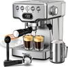 Cafetières 20 machines à expresso de barres de pression de pompe pour maison de cappuccino latte avec baguette à vapeur de lait, acier inoxydable