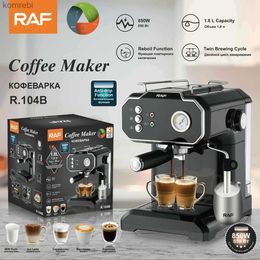 Cafetières Cafetière électrique Semi-automatique 220V, haute pression, vapeur, bulles de lait, capacité 1,5 l, 850W, Machine à café L240105