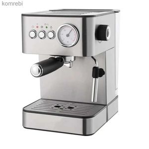 Koffiezetapparaten 220V Espressomachine Roestvrij staal Multifunctioneel koffiezetapparaat Halfautomatische Italiaanse huishoudelijke melkschuimmachineL240105