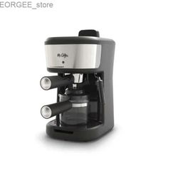 Caférisseurs 4-Shot Steam Espresso Cappuccino and Latte Maker in Black Coffee Machine Y240403