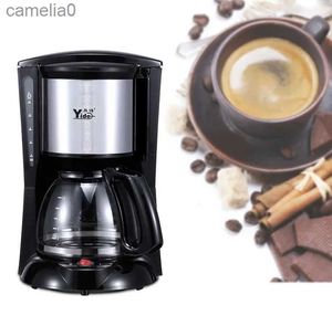 Cafés 900W Électricité Drip Coffee Machine Maker American American Tea Pot 1.2L Mini Home Appliances moka Pot Black Redl231219