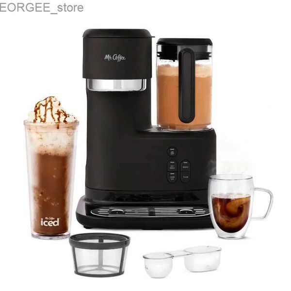 Caféarers Black Single Ice Coffee Machine avec mélangeur Y240403