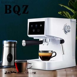 Cafeteiras BQZ 20BAR Máquina de fazer café semiautomática com copo mais quente Função de espuma de leite Tanque de água de 1,5L para Espresso Cappuccino LatteL240105