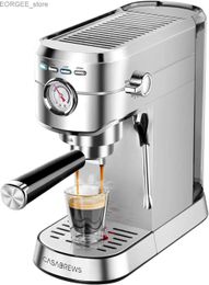 Koffiezetapparaten Casabrews espressomachine 20 bar professionele espressomachine met melkschuim stoomstick compact koffiemachine Y240403
