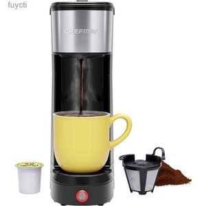 Cafetières Chefman Cafetière à service unique K-Cup Ground Compatible Tasse unique Machine à café goutte à goutte portable de 6 à 12 oz avec filtreNoir YQ240122