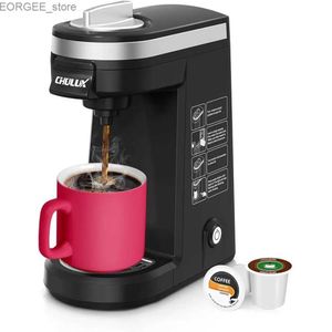 Koffiezetapparaten Chulux Single Serve koffiezetapparaat voor K -capsule en gemalen koffie Single Cup Coffee Machine Black Y240403