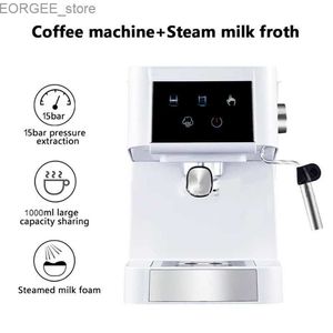 Cafés CM1697 Coffee Machine italien semi-automatique ménage commercial Coffee Machine à vapeur mousse lait 20bar Nouveau Y240403